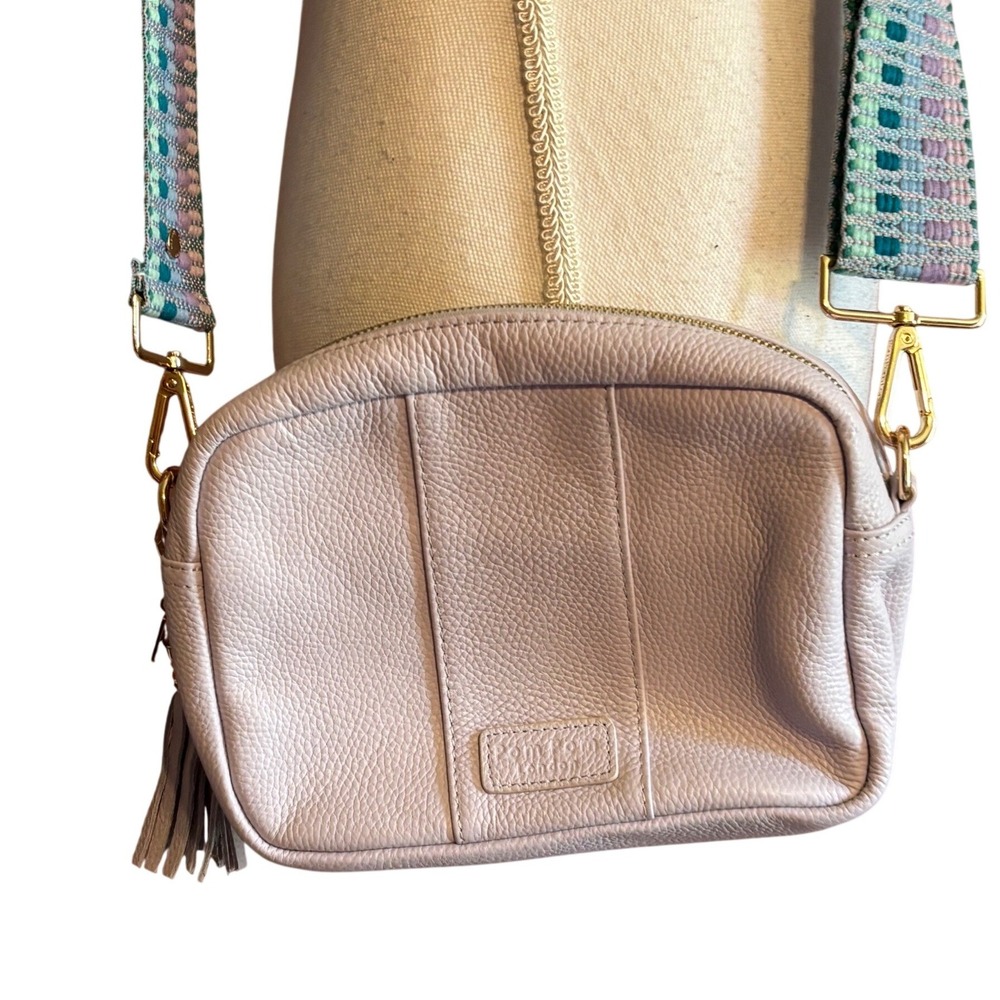 Pom Pom London Chelsea Bag Lilac Leather Crossbody Pastel Interchangeable Straps - Picture 2 of 11